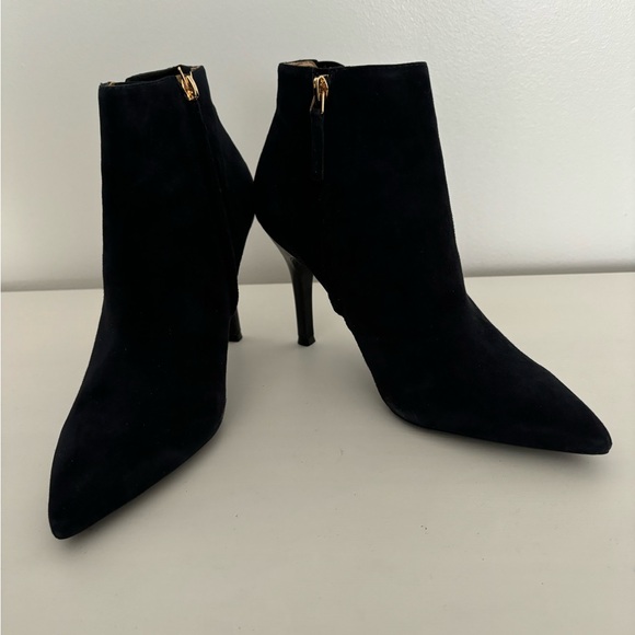 Navy suede Nine West heeled boots - Picture 1 of 11